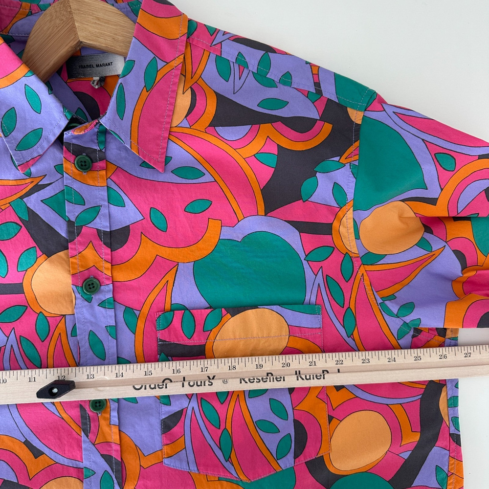 Isabel Marant Shirt Mens XL Psychedelic Disco Funk Groovy Pop Art Miami Vice - Picture 13 of 14